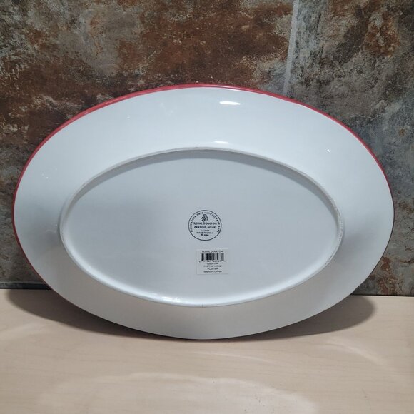 Royal Doulton Festive Home Red Green Oval Serving Platter 2004 - Picture 4 of 11